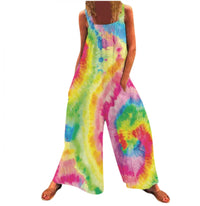 Printed Loose Strap Wide-leg Jumpsuit