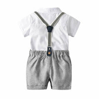 Baby Boy Gentleman Suit Summer New Romper Factory Sales European And American Boy's Romper Hat