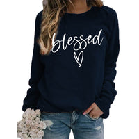 Love Print Round Neck Women's Top