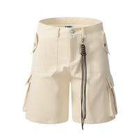 Multi-Pocket Workwear Straight Shorts Men's Loose