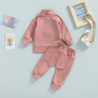 Men's And Women's Clothes For Babies Candy-colored Zipper Collar Autumn Suit