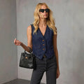 Personalized Chic Girl Womens Sleeveless V Neck Top Denim Vest