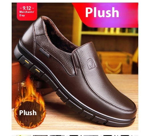 Men's Leather Soft Bottom Cutout Leather Shoes Breathable