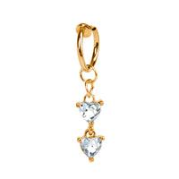 Heart-shaped Zircon Ring Without Perforation Body Piercing Jewelry Titanium Steel Inlaid Pearl Navel Nail