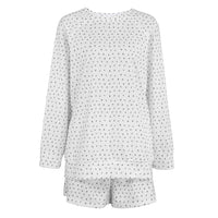 Womens Knitted Pajamas With Prints A Two Piece Set Featuring Long Sleeves And Shorts Suitable For Wearing Outside