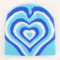 Color Matching Rainbow Love Knitted Hat Printed Pullover Fashion Woolen Hat