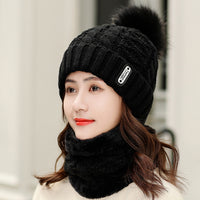 Fleece Knitted Hat Twist Wool One Size