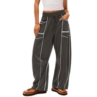 Women With Drawstring Waist Casual Pants