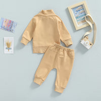 Men's And Women's Clothes For Babies Candy-colored Zipper Collar Autumn Suit