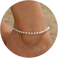 Oil Dripping Bead Herringbone Chain Anklet Rice Bead Chain Anklet