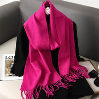Solid Color Maillard Scarf Cashmere-like Women Warm Shawl