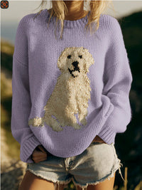 Casual Crew-neck Faux Sweater Loose-fit Knit Top