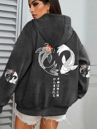 Harajuku Illustration-Print Womens Japanese Mallow Sweatshirt