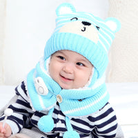 Cute Bear Ear Protection And Neck Wool Suit