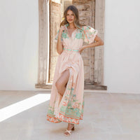 Loose, Casual Mid-length Dress With A Belted Waist