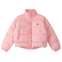 American Retro Trendy Simple Plaid Stand Collar Niche Casual Warm Cotton Coat