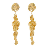 Vintage Personalized Long Disc Pendant Earrings