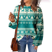 3D Digital Printing Pattern Shading Fashion Trend Round Neck Sweater