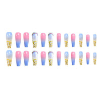 Gold Foil Diamond-embedded Nail Stickers Nail Finished Product