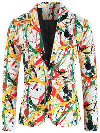 One Button Printing Leisure Suit Plus Size Men's Top