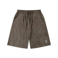 New Real Shot American Fashion Brand Suede Embroidered Shorts