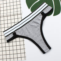 Pure Cotton Thong Ladies Sexy Striped Sports Pants Yoga Fitness T Pants