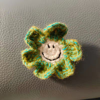 Knitted brooch-Flower style-Olive green-1 piece