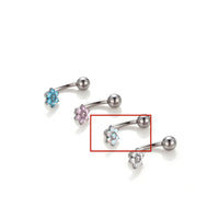 G23 Titanium Inlaid Zircon Flower Internal-thread Navel Piercing
