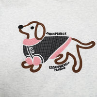 Cartoon Sausage Puppy Chain Embroidery Loose Sweater