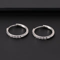 Stainless Steel Earrings With Diamond Zirconia And Plain Rings
