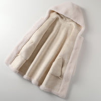 Women's Hooded Lambswool Warm Coat
