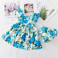 Cotton Baby Ruffled Floral Print Dress