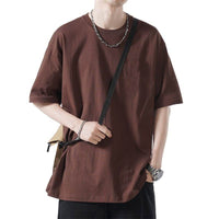 Autumn Men's Short-sleeved T-shirt Cotton Round Neck