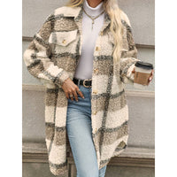 Lapel Colorblock Plaid Jacket New Design Sense Padded Coat Women's Clothing