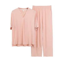 Women's Modal Short Sleeve Cropped Pants Loungewear Set