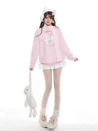 Cat Striped Scarf Sweater Loose Casual Sweater