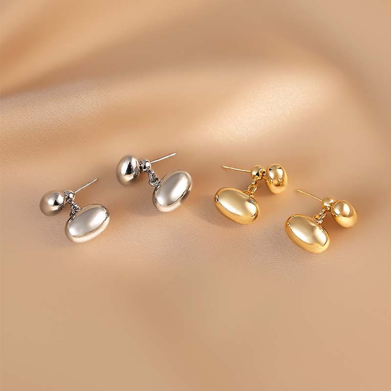 Fashion Electroplated Round Metal Stud Earrings