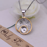 S925 Silver Two-Tone Snail Pendant Earrings