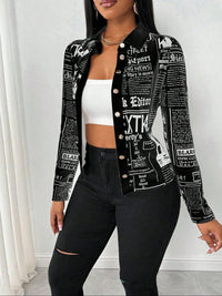 New Women's Casual Shirt With Lettered Slogan