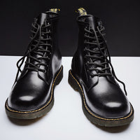 Men's High-top British Style Tooling Leather Martin Boots
