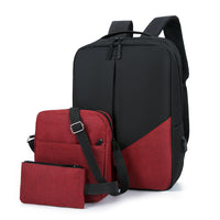 Men's Leisure Travel Large Capacity Three-piece Multifunctional USB Backpack