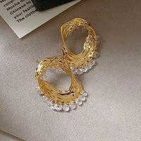 European And American Niche Metallic Design Stereo Irregular Earrings