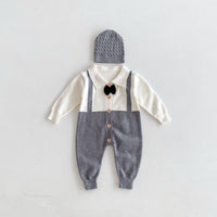Autumn And Winter New Children's Clothing Infant Lapel Gentleman Tie False Two-piece Suit