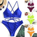 Solid Color Bikini Sexy Strappy Swimsuit
