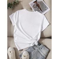 Letter-print Crew-neck Top Short-sleeve T-shirt