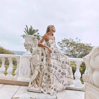 Strap Maxi A-line Printed Dress