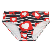 Men's Black And White Striped Love Ins Swimming Briefs