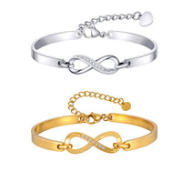 Copper Zircon Heart-Shape 8 Infinity Symbol Fashionable Trendy Korean-Style Sweet Yet Cool Bracelet