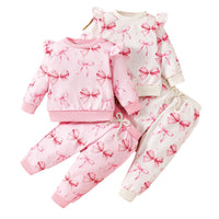 Baby's Cute Butterfly Print Sweater Trousers Suit
