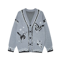 American Retro Niche High-Street Button-Up Cardigan Sweater For Women